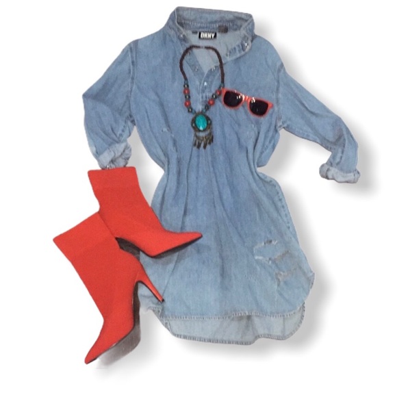Dkny Dresses & Skirts - Dkny denim dress